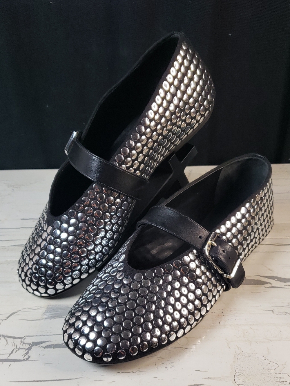 Schutz 'Eiza Studs' Ballet Flats in Black - Women's size 6 B